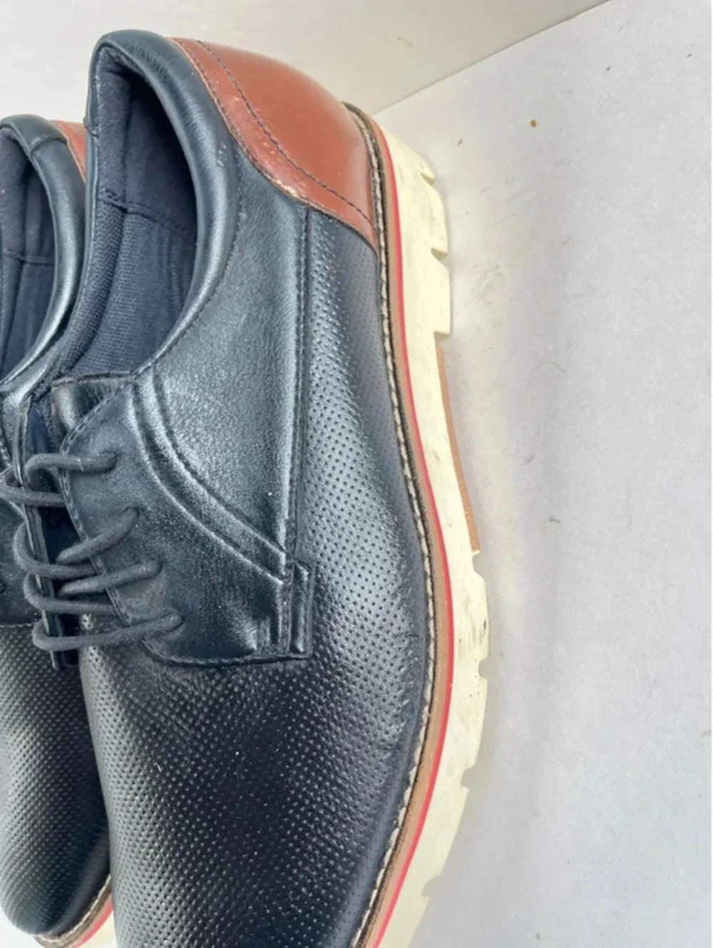 Madden Mens Oxford Style Dress Shoes Lace Up Size 10.5 Dark Blue M-karns